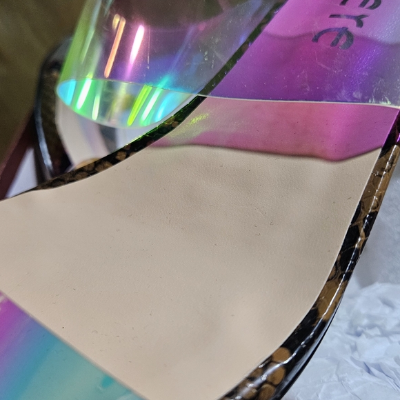 Iridescent Block Heel Mules. Size 13 - Picture 4 of 8